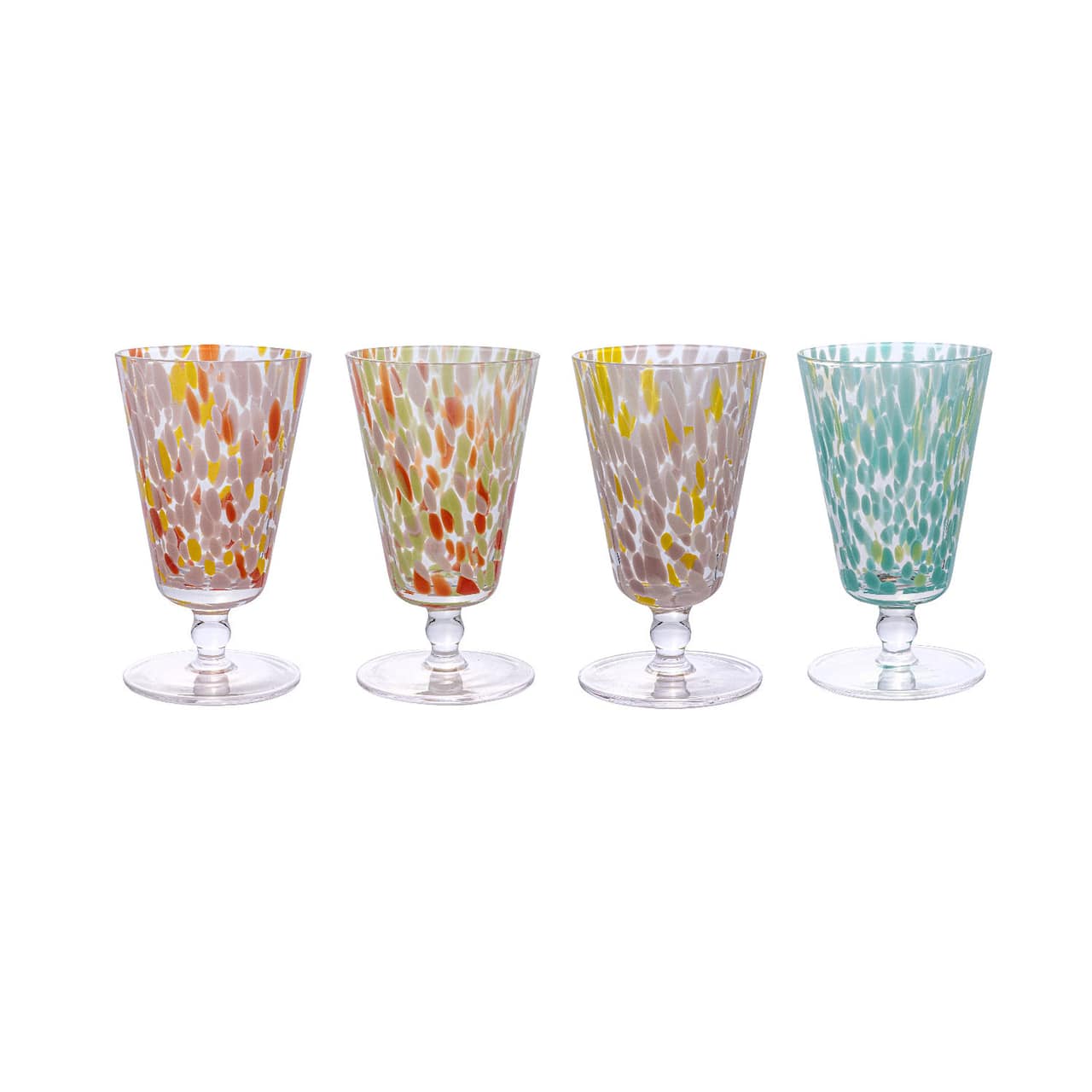 Hello Honey® 5.75" Multicolor Round Stemmed Glass Drinking Glass Set